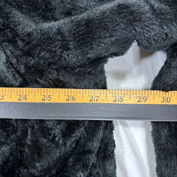 Woman Within Faux Fur Midi Coat Black Reversible Canvas 1X Mob Wife Glam Money - Picture 11 of 12
